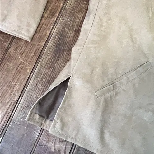 Women's vintage suede like blazer Jacket camel colored lightweight Tan Size 10