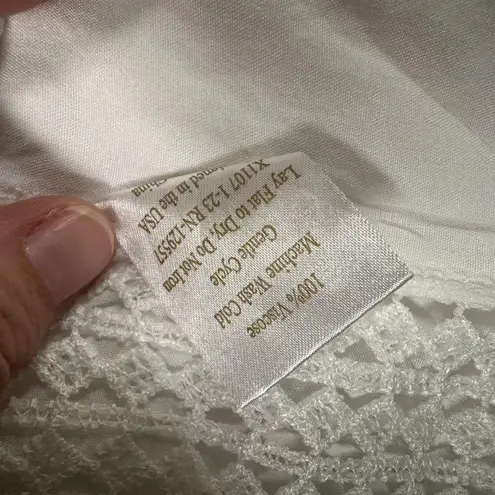 The Royal Standard Tunic Womens One Size Boho Crochet Trim Tassel Cover Up Top White