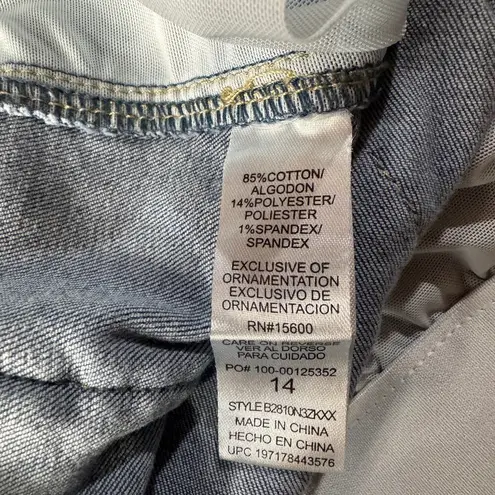 Democracy SZ 14 "Ab"technology Wide Leg Jeans Stretch Frayed Hem Hi-Rise Pockets