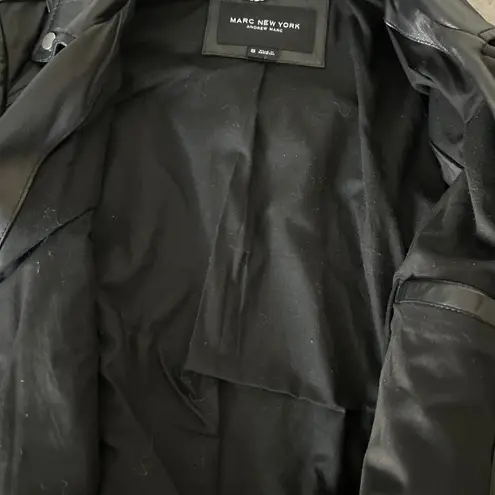 Marc New York Andrew Marc Black Genuine Leather Moto Jacket Size Small