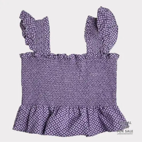 Hill House Paz Crop Top, Floral Jacquard, Medium