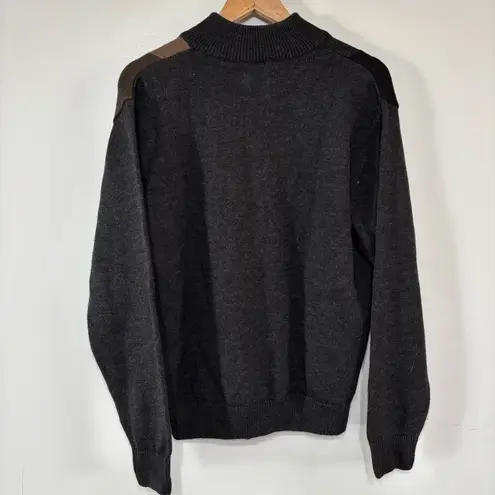 Alex Cannon Earthy Neutral Color Block Wool Blend 1/4 Zip Sweater Size M Brown Size M - Image 4