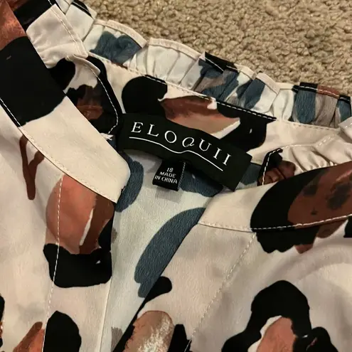Eloquii  animal print blouse 18