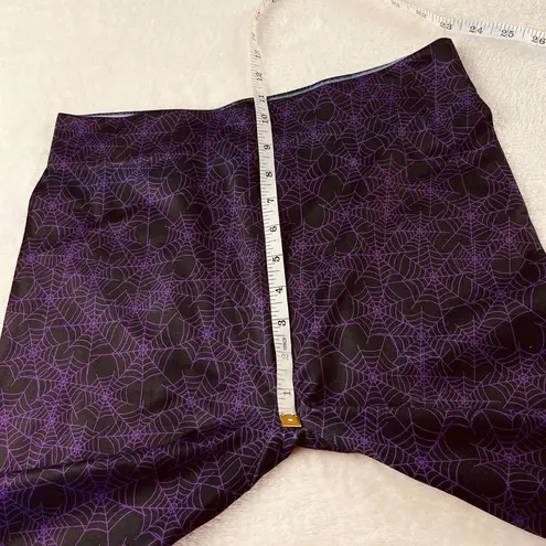 Unbranded Halloween Leggings Womens Size S/M Black Purple Spider Web Spooky Goth Size M