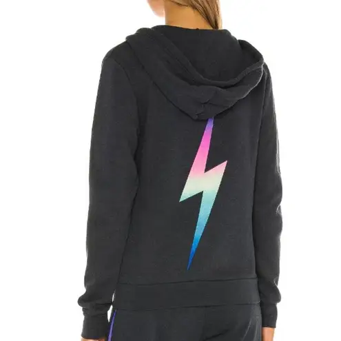 Aviator Nation Rainbow Bolt Hoodie Zip Sweater Sz S