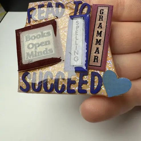 Read To Succeed Book Pins By Lucinda Brooch Pin Handcrafted Hand Made