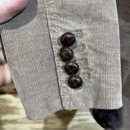 J Crew Corduroy Y2K Blazer Jacket Women's Small Beige Tan Preppy Stretch Boho