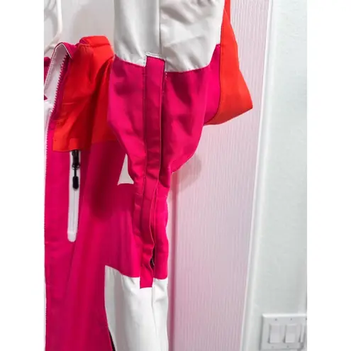 Boulder Gear Red Pink White Colorblock Stand Collar Front Zip Ski Jacket Medium - Image 9