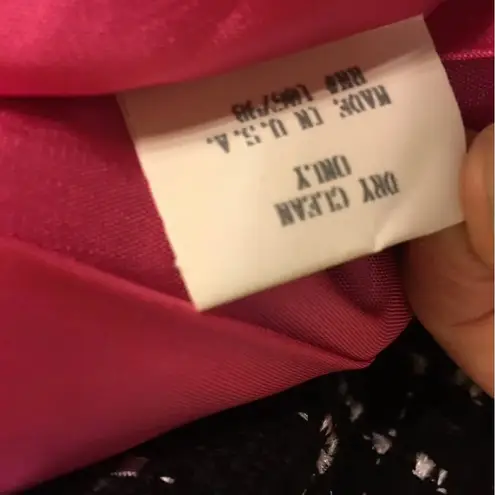 Women’s Blazer coat ‘Lily’ black white with pink Med vintage fitted made in USA