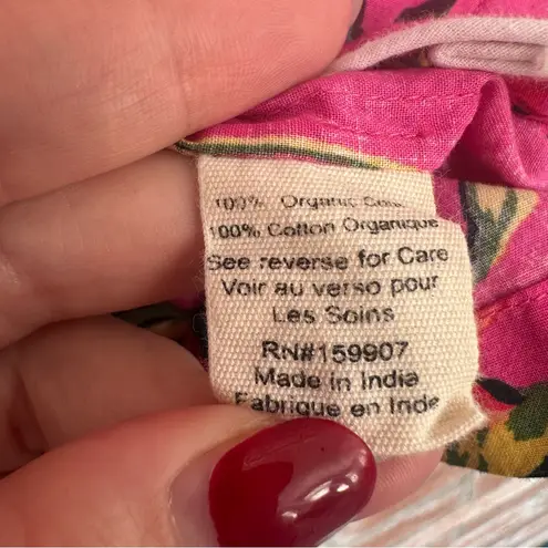 Printfresh Hummingbird Haven 2 Piece Pajama Set Women’s Medium Pink Artsy Cotton