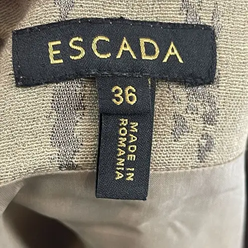 Escada Skirt Women 36 Beige Brown Linen Silk Blend Career Professional Mature