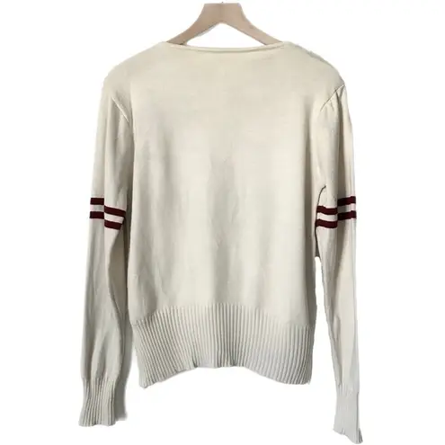 Taylor Swift Red Era Varsity Knit Cream Pullover Sweater Size Medium