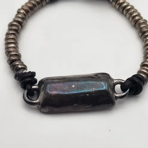 Uno De 50 Leather & Sterling Silver Plated Bracelet