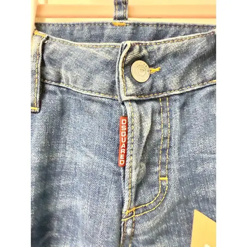 DSquared NWT Dsquared2 Button Fly Super Slim Distressed Skinny Jeans Blue Women's Size 30 - Image 5