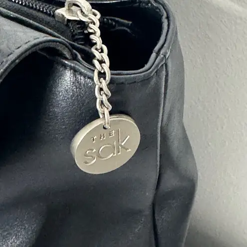 The Sak Crossbody Shoulder Black Leather Zipper Top and Back Zipper Pocket