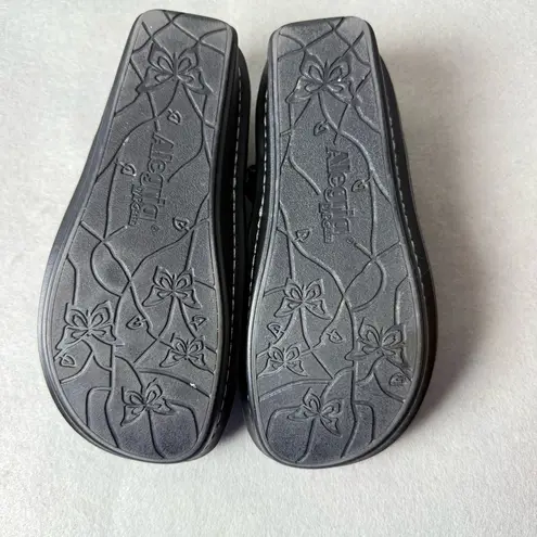 Alegria BEL-162 Womens Metallic Silver Mary Jane Shoes Leather Nurse 35/US 5-5.5