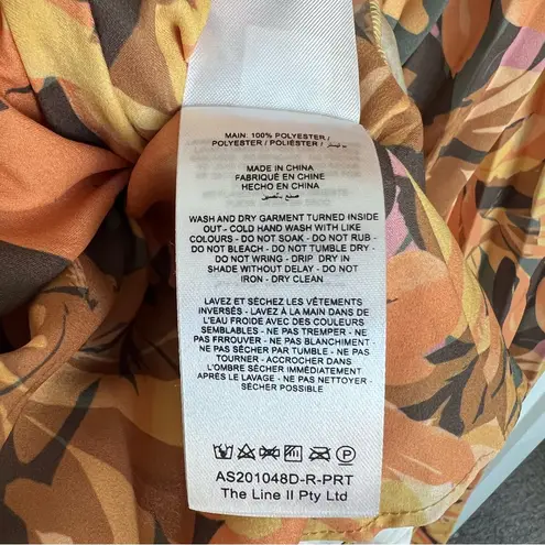 NWT Acler Palms Pleated Maxi Dress in Kaleidoscope Floral Yellow Size 4