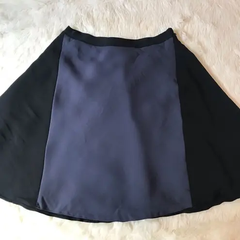 T Tahari TAHARI Black Navy Skater Mini Skirt A-Line Colorblock Short Office Career Size 4