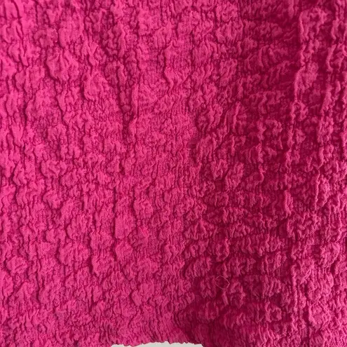 Maeve Anthropologie Socialite Popcorn Top Hot Pink Size M