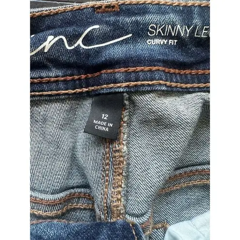 INC Women's Curvy Fit Skinny Jeans Size 12 Blue Medium Wash