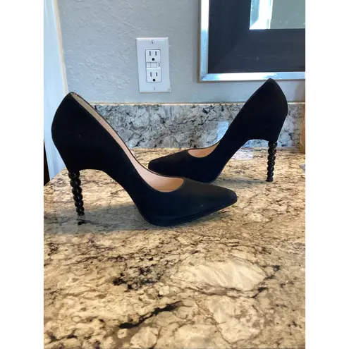 Lodi newgel sculpted heel black suede pumps size 37