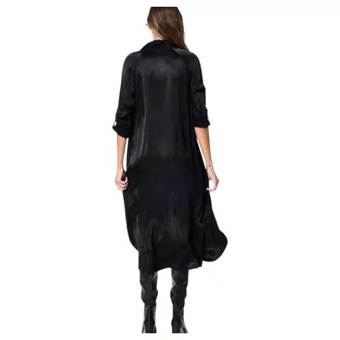 YFB Young Fabulous & Broke Scarlet Dress Flowy Long Sleeve Satin Black Medium