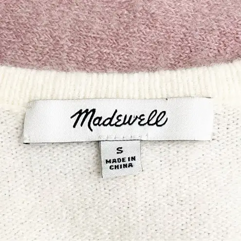 Madewell  Ryder Striped Open Cardigan Wool Alpaca Cream Rose Stripes Size Small
