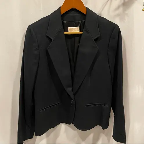 Pendleton Vintage 70’s black wool skirt suit pockets 10/12