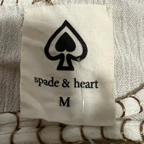 Cream Pleated 3/4 Sleeve Blouse with Bib Collar Size M