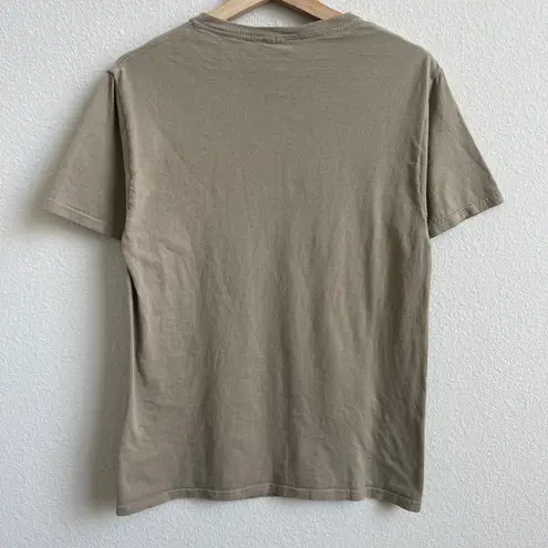 Billie Eilish Tan Green Anime Cartoon Portrait Graphic Short Sleeve Tee