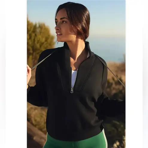 Varley Davidson Quarter Zip Black Sweatshirt New!