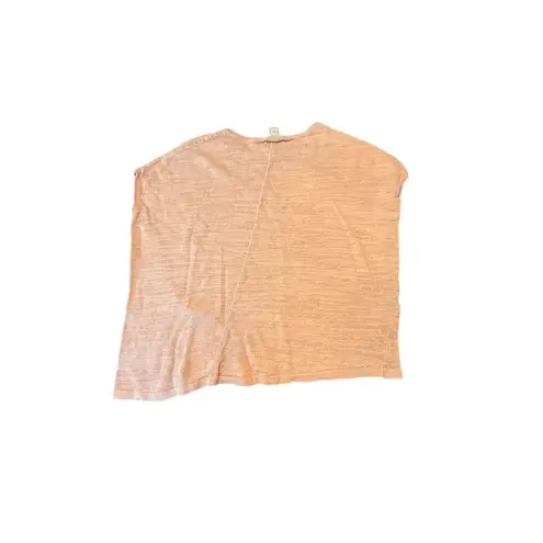 JJill linen blend Women's Peach Short Sleeve asymmetrical sweater M Pink Size M