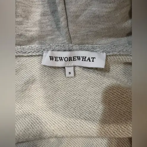 We Wore What Heather Gray Fleece Half Zip Cropped Hoodie Size Small EUC