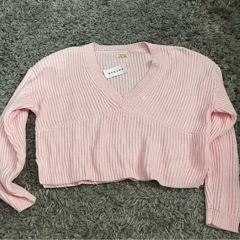 PacSun  LA Hearts light bubble gum pink knit v neck sweater size small