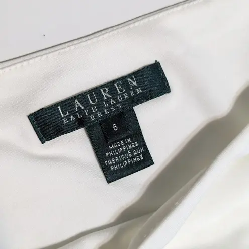 Lauren Ralph Lauren Ruched Dress Black White Colorblock Classy Womens 6 Workwear