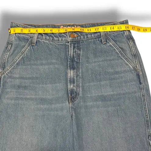MOTHER SNACKS Utility High Waisted Twizzy Ankle Carpenter Barrel Jeans 32 Blue