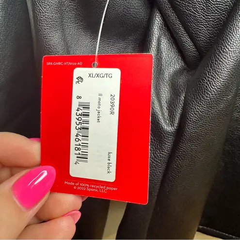 Spanx  Leather-Like Black Moto Jacket. Size: XL. NWT.