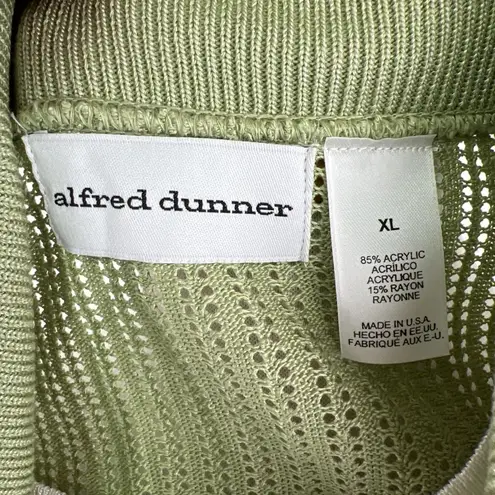 Alfred Dunner Size XL Green Short Sleeve Layered Cardigan Sweater Short Sleeves
