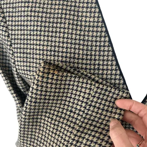Pendleton Vintage Miss Navy Tan Houndstooth Pencil Skirt Blazer Suit Set sz 10