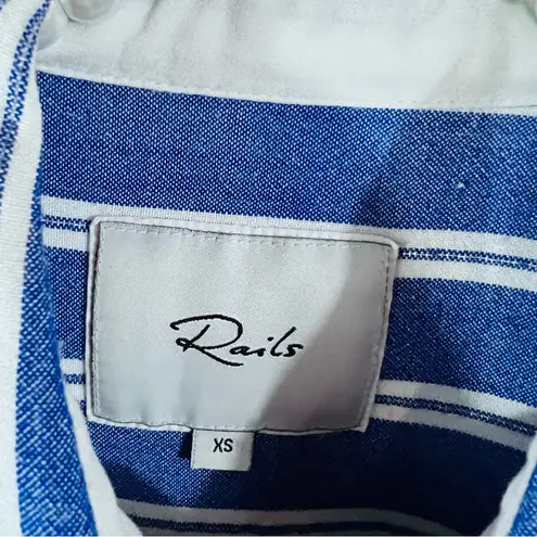 Rails Sydney Cadiz Blue and White Striped Button Down Shirt Size XS