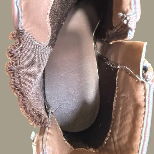 Top Moda Brown Platform Chelsea Boots Chunky Heel Size 7 Faux Leather Grunge