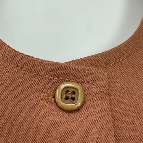 Vintage 70s Vest Women Brown Princess Seams Women Retro Aesthetic Tomboy Size XXS