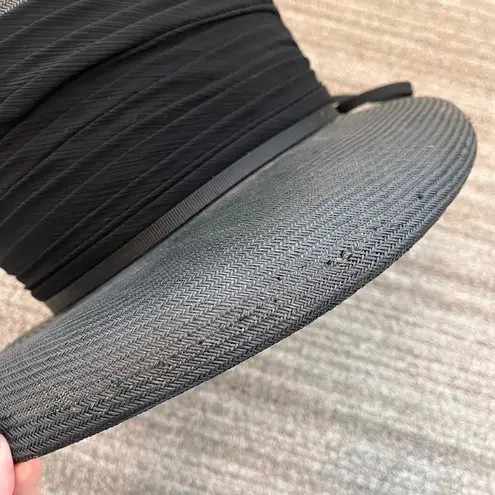 Vintage Hat Miss Eileen 1960’s Black Straw Fascinator Derby