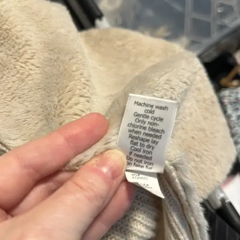 Market & Spruce Cream Knit Cardigan Sweater Draped Open Front Cozy Comfy Womens