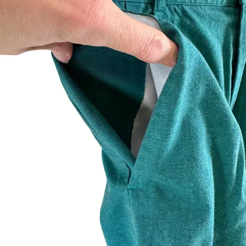 Vintage Pin Hi Arrow Teal Green High Waisted Cotton Lightweight Golf Shorts 10