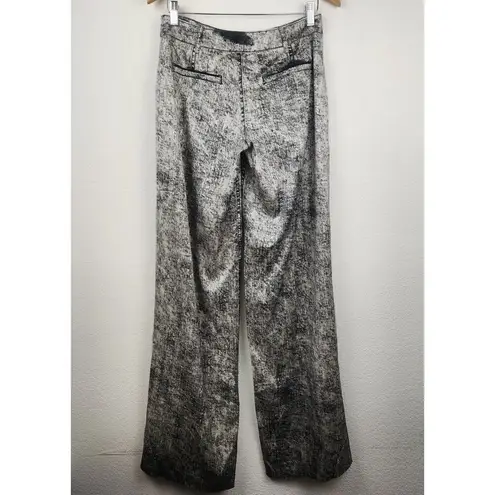 Retrofête Retrofete Verona Silk Pant in Black Acid Denim Size Small NWT Wide Leg