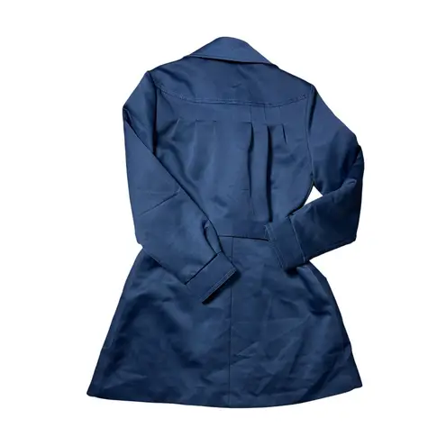 Vintage 70s Navy belted trench coat Made in USA Blue