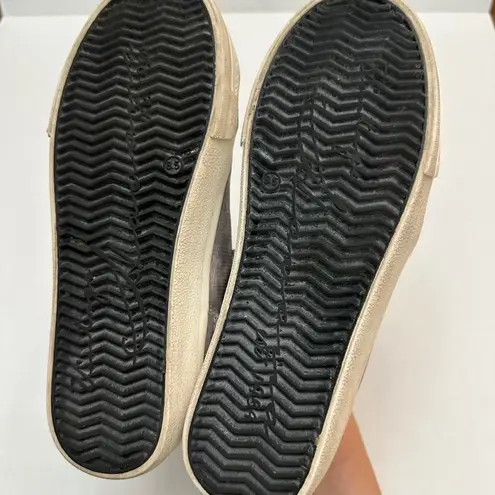 Vintage Havana Womens 8.5 Silver Metallic High Top Sneakers Studded Side Zip