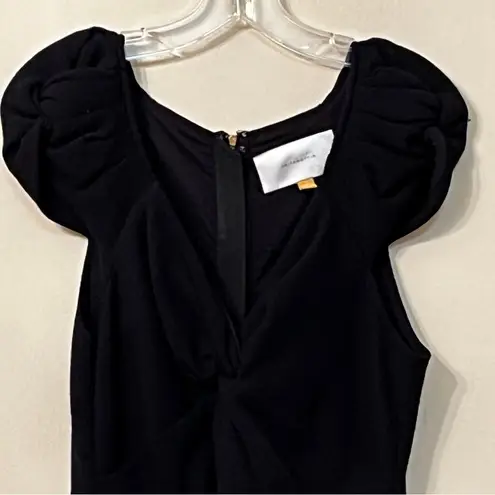 Anthropologie Leifsdottir Vortex Black Wool Dress Size 8