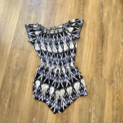 l*space L.  blue and white tie-dye short sleeved romper - Image 11